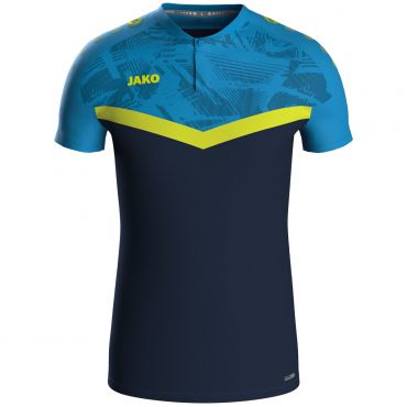 JAKO Polo Iconic 6324 Marine Bleu JAKO Jaune Fluo | Jakosports.fr 