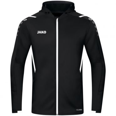 JAKO Veste d'entrainement Challenge avec Capuchon 6821 Noir Blanc