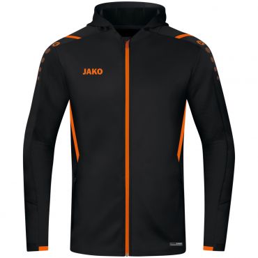 JAKO Veste d'entrainement Challenge avec Capuchon 6821 Noir Orange